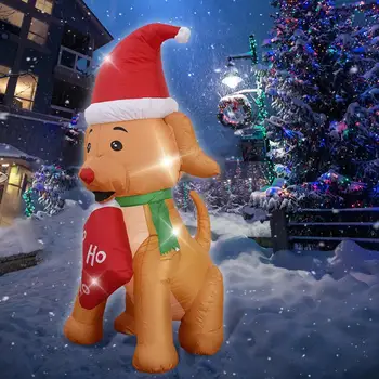 1,5 m Karácsonyi Felfújható Kutya Kerti Gyep, Udvar Dekoráció Felfújható Játék Babák Felrobbantani A LED Lámpák a Kert Xmas Party Dekoráció