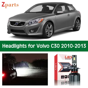 1 Pár Autó LED Fényszóró Volvo C30 2010 2011 2012 2013 Canbus Fényszóró Lámpa Alacsony reflektor Izzó Fény Tartozékok Alkatrészek