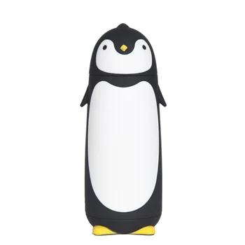 10.0 oz Pingvin Rajzfilm kulacs Gyerekeknek Üveg Egyenesen Italt Anti Tartozó, szivárgásmentes Ajándék Rajzfilm Pingvin Csésze Fekete