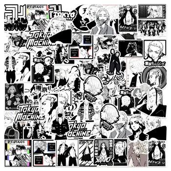 10/30/50PCS Fekete-Fehér Anime Tokió Revengers Graffiti Matrica, Autó, Motorkerékpár Utazási Telefon Gitár Laptop Rajzfilm Gyerek Játék Matrica