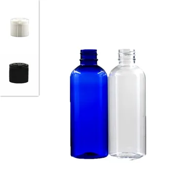 100ml-es üres Műanyag Palackokat, kék/világos PET palack fekete/fehér szajkózta kap X 5