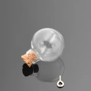 10pieces 24x28mm labdát, átlátszó üveg, üveg, parafa injekciós üveg medál divat üveggömb üveg búra