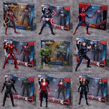 17cm Eredeti Marvel Anime Ábra Bosszúállók vasember Kapitány Spider-Man Rajzfilm Figura Modell Gyerekek Játék, Ajándék Doboz