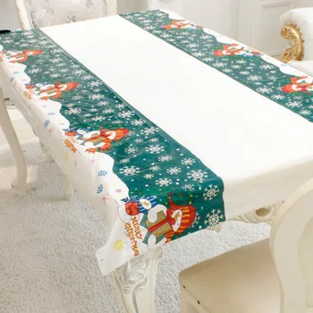180CM Karácsonyi Dísztárgyak, Karácsonyi Terítő Téglalap alakú PVC Fél Táblázat tartalmazza az Otthoni Konyha Asztal Dekoráció Új Év
