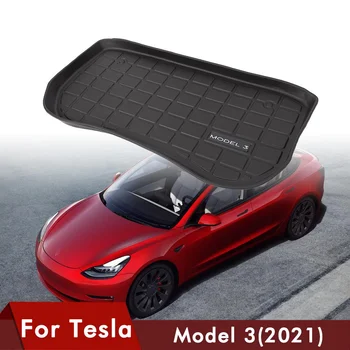 1DB Autó Első Láda Mat A Tesla Model 3 Autó Tartozékok Fekete TPE Vízálló Hordható Védő Párna, Szőnyeg Kompatibilis 2021