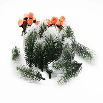 20 db Mesterséges tűlevelek Esküvői dekoráció Karácsonyi dekoráció az otthoni virágkötészeti Beltéri környezetbarátabb Candy doboz