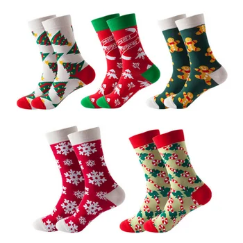 2021 új zokni, férfi, női őszi-téli Európai, illetve Amerikai stílus Karácsonyi zokni középső cső Karácsonyi zokni