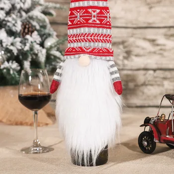 2022 újévi Ajándék Legújabb Gnome Arctalan Boros Üveg Fedelét Noel Karácsonyi Dekoráció az Otthoni Navidad 2021 Asztal Dekoráció