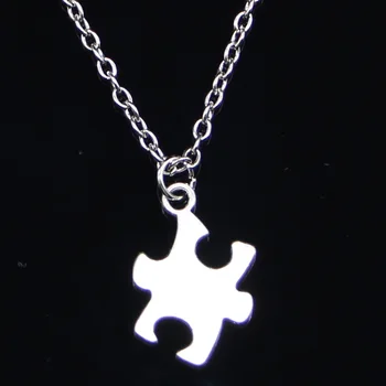 20db Új Divat Nyaklánc 20x14mm puzzle darab autizmus tudatosság Medálok Rövid Ideig a Nők a Férfiaknak Ajándék