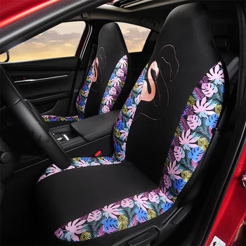 2DB Női Divat autósülés Új Érkezés Kocsi Vödör üléshuzatok, Rózsaszín Hattyú Nyomtatás Alkalmas a Legtöbb Autót
