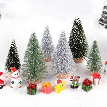 3DB DIY Mini karácsonyfa Kis Fenyőfa kerül Az Asztalra, lakberendezés, Karácsonyi Party Dekoráció Gyerekek Ajándékokat, A Haza Xmas