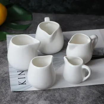 50ml Mini Egyszerű Fehér Kerámia Csésze Tej Cukor Jar Kreatív Kávé Tejjel Csésze Tartály Kis Kapacitású