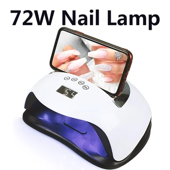 72W UV LED Lámpa Szárító Minden Zselés Körömlakk Lámpa Automatikus Érzékelő, Digitális Kijelző, 36 LED Hordozható UV Lámpa Manikűr