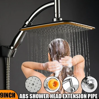 9 Inch Forgatás 360 Fokos Fürdőszobában Csapadék zuhanyfej ABS Chrome víztakarékos Zuhany Hosszabbító Kar Kézi zuhanyfej Vékony