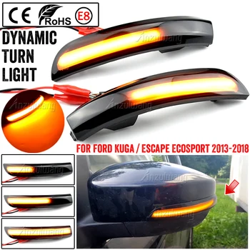 A Ford Escape Kuga II. EcoSport 2013 - 2019-Es Autós Tartozékok Dinamikus LED Oldalsó Visszapillantó Tükör, lámpa-Fény Jelző