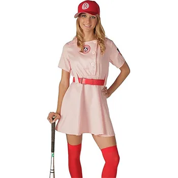 A Liga Saját Rockford Őszibarack AAGPBL Baseball Női Jelmez Ruha Film Cosplay Jelmez Szett(ruha+öv+sapka)