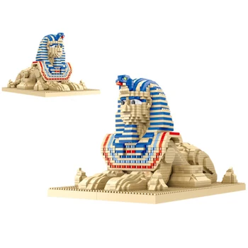 A világ Építészeti Mini építőkövei Egyiptomi Piramis Szfinx Modell DIY Micro Gyémánt Tégla Játék, a Gyermekek Ajándékok