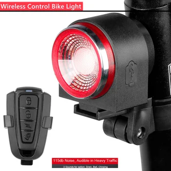A8-as KERÉKPÁR Fény Kerékpározás Figyelmeztető Lámpa Opcionális Fékezés Fény lopásgátló Riasztó Távirányító, Vezeték nélküli Vezérlés LED Lámpás Tartozékok