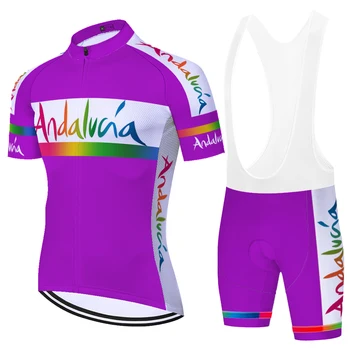 ANDALÚZIA 2021 kerékpározás jersey rövid ujjú spanyolország traje ciclismo hombre 20D gél nyáron gyorsan száraz tenue velo homme
