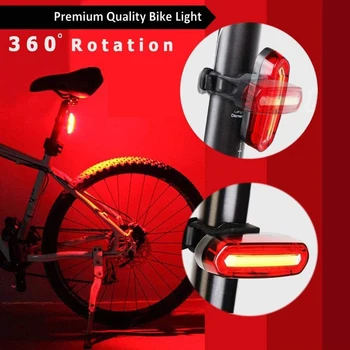 Bicikli hátsó Lámpa Vízálló Lovaglás Hátsó lámpa Led Usb Feltölthető Mountain Bike Kerékpározás Fény Tail-lámpa Kerékpár Figyelmeztető Lámpa