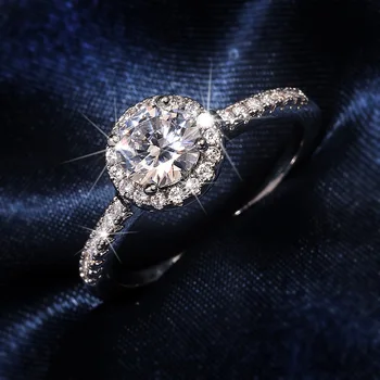 CHARLINLIOL Klasszikus Design Karom Inlay Cirkon Eljegyzés, Esküvő Ékszer 925 Sterling Ezüst Gyűrű a Nők Valentin Napi Ajándék