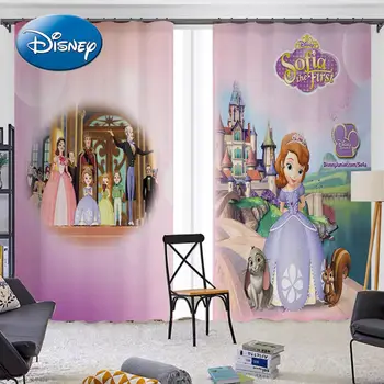 Disney 2021 Új Rajzfilm Sofia Rózsaszín Hercegnős Függöny Lány, gyerekszoba, Hálószoba, Árnyékolás