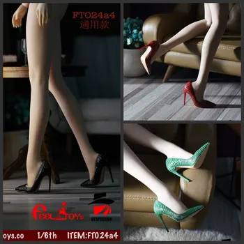 FT024 1/6 Skála Női Katona Fashion Star Szexi Bőr Cipő Magassarkú Modell, a 12 hüvelykes Nő akciófigura Nagy Láb Test