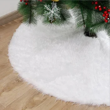 Fehér plüss karácsonyfa szoknya hópelyhek Fa Szőnyeg Boldog Karácsonyt Fa Dekoráció Dísz Új Év Navidad lakberendezés