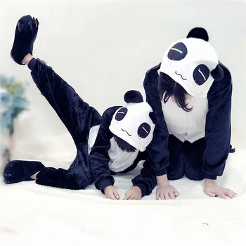 Felnőtt Szőrös Panda Pizsama Az Unisex Pár Rajzfilm Unisex Cosplay Állat Pizsi Téli Hálóruha Férfi Jelmez Otthon Pijama