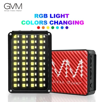GVM 7-ES RGB LED Kamera Videó Fény 80LEDs Színes 5600k Könnyű, Hordozható Mini Fotó Stúdió Fotózás Töltse Világítás