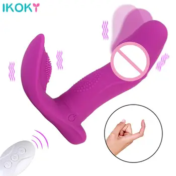 IKOKY Anális Plug a Szexuális Játékszerek Nőknek Távirányító Vibrátor Klitorisz Stimulátor 7+1 Mód Hordható Bugyi Hinta Vibrátor