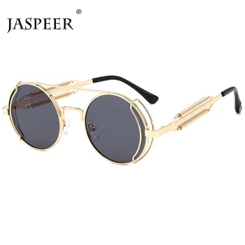 JASPEER Steam Punk Napszemüveg Nők Kerek Lencse Nap Glassess Divat Szemüveg Napszemüveg Férfi Női UV400 Szemüveg