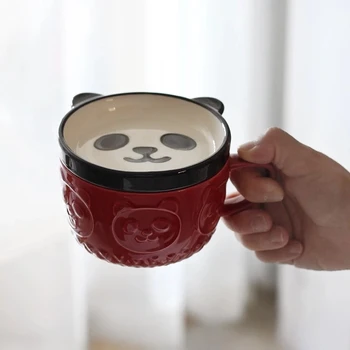 Japán Aranyos, Bögre, Kreatív Kerámia Shiba Inu Panda Kávés Csésze Fedő Haza Pár Tej Reggeli Csésze Víz Kupa Karácsonyi Ajándék