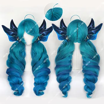 Játék LOL Gwen Cosplay Parókák LOL Cosplay Seraphine kék Hosszú Gradiens hőálló Szintetikus hajból készült Paróka, A MEGSZENTELT VARRÓNŐ