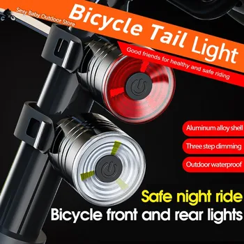 Kerékpár Lámpa Alumínium Ötvözet Sisak Este Lovaglás Figyelmeztető Lámpa Mountain Bike-LED Fényszóró Hátsó Lámpa Kerékpár Kiegészítők