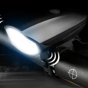 Kerékpár Világítás Szett Horn USB Újratölthető Kerékpár Fényszórók Vízálló Első Lámpa Kültéri Sport 3 Világítási Mód 5 Hangzik