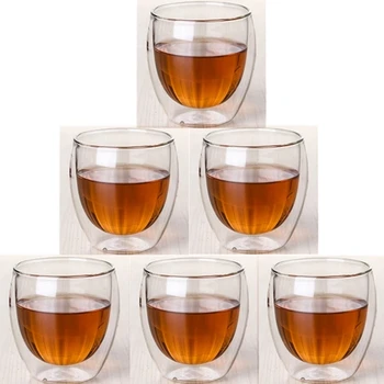 Kreatív Dupla rétegű Üveg Átlátszó Csésze Gyümölcslé, Víz Csésze Tea Csésze Tojás alakú Csésze, Nagykereskedelmi