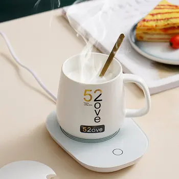 Kávés csésze, fűtés QC vezeték nélküli töltő 55 Celsius fokos állandó hőmérsékletet kávézó csésze melegítő wereless töltő kávézó termosztát