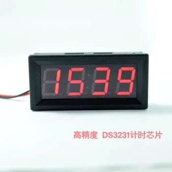 LED CarThermometerVoltmeterAutoIndooroutdoortermometrotemperaturevoltage Mérő Óra piros színű,dupla temperature1.5m+3m