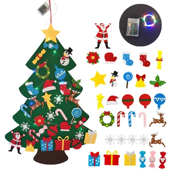 LED Gyerekek DIY Éreztem, karácsonyfa, Karácsonyi Dekoráció, Otthon Navidad 2021 újévi Ajándékok, Karácsonyi Díszek, Mikulás, Karácsony