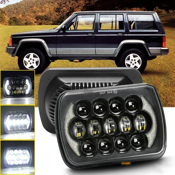 LED-es nappali menetjelző fény 5x7 7x6 Hüvelykes LED-es Fényszórók Led Lámpa Vontató Hárompontos Konzol A Jeep Wrangler YJ Cherokee XJ