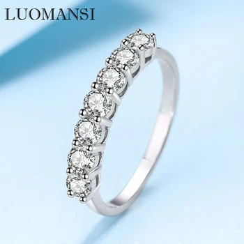 Luomansi 3MM 7 Természetes Moissan Gyémánt Gyűrű által Vizsgált Gyémántot Nők Évfordulója Koktél Party Esküvői Magas Ékszerek