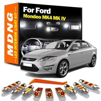 MDNG 12db Canbus Ford Mondeo MK4 MK IV Automatikus LED-es Belső Térkép Kupola Csomagtartóban Kesztyűtartóban Hiúság Tükör Lámpa Készlet, Autó Tartozékok