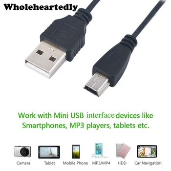 Magas Minőségű 80cm USB 2.0 EGY férfi-MINI B V3 5 PIN 5P Szinkronizálás adatok feltöltése töltő kábelek MP3 MP4 Digitális Kamerák