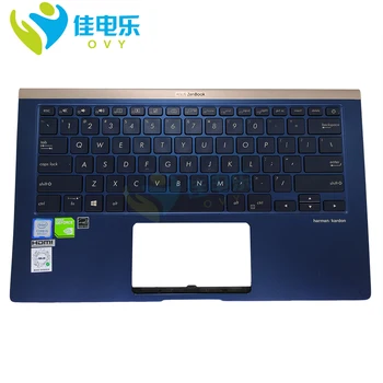 OVY MINKET háttérvilágítású Billentyűzet ASUS ZenBook 14 UX433 UX433FA UX433FN angol kék topcase palmrest NSK-WR0BU 90NB0JQ1-R32US0 eladó