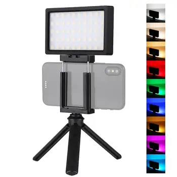 PULUZ Zseb 100 LED-800LM RGB Színes Szabályozható Hőmérséklet Vlogging A Fényképezőgép Fényt a Canon/ Nikon/ DSLR Fényképezőgép/ Telefon