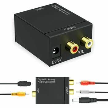 Pohiks 1db Digitális Optikai, Koax, hogy Analóg RCA L/R Audio Converter Erősítő Dekóder Adapter, USB-Kábel Rost