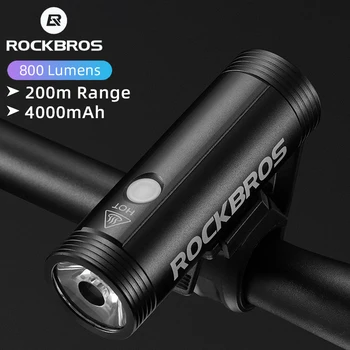 ROCKBROS Kerékpár Első Lámpa Esővédő 800LM Kerékpár Lámpa USB Újratölthető Kerékpáros első Lámpa LED-4000mAh Zseblámpa MTB Kerékpár Lámpa