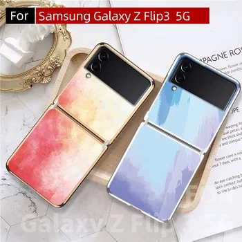 Samsung Galaxy Z Flip3 az Esetben, Üveg hátlap Galván Határon High-End Luxus Telefon Esetében a Galaxy Z Flip 3 5G