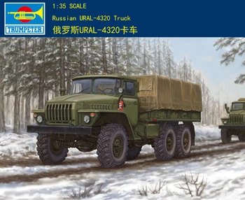 Trombitás modell 01012 1/35 orosz URAL-4320 Teherautó műanyag modell készlet